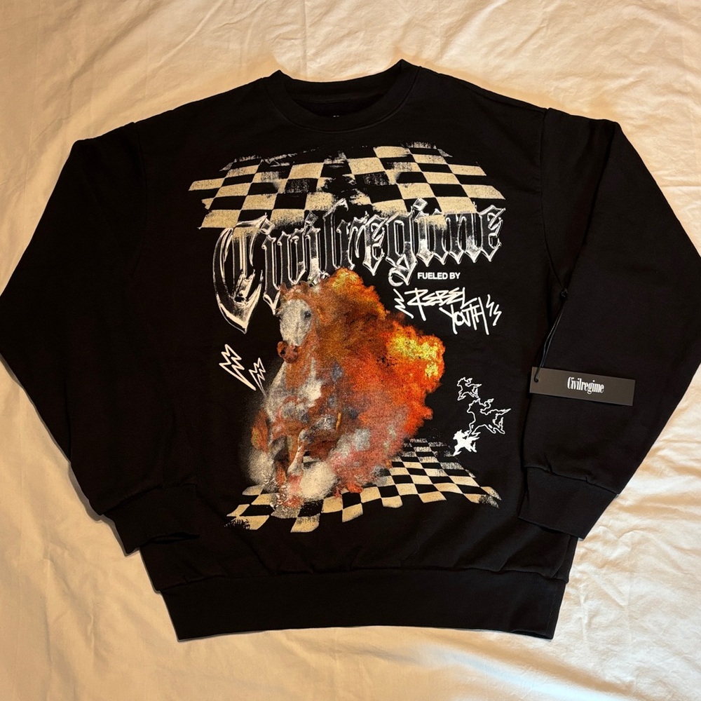 Civil Regime Graphic Crewneck Sweatshirt - Medium (Brand New) Unisex